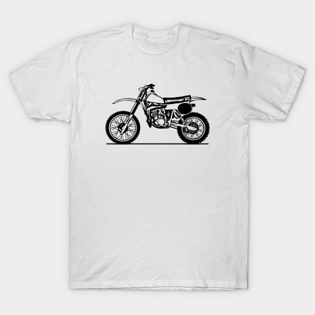 CR250R Elsinore Motorcycle Sketch Art T-Shirt by DemangDesign